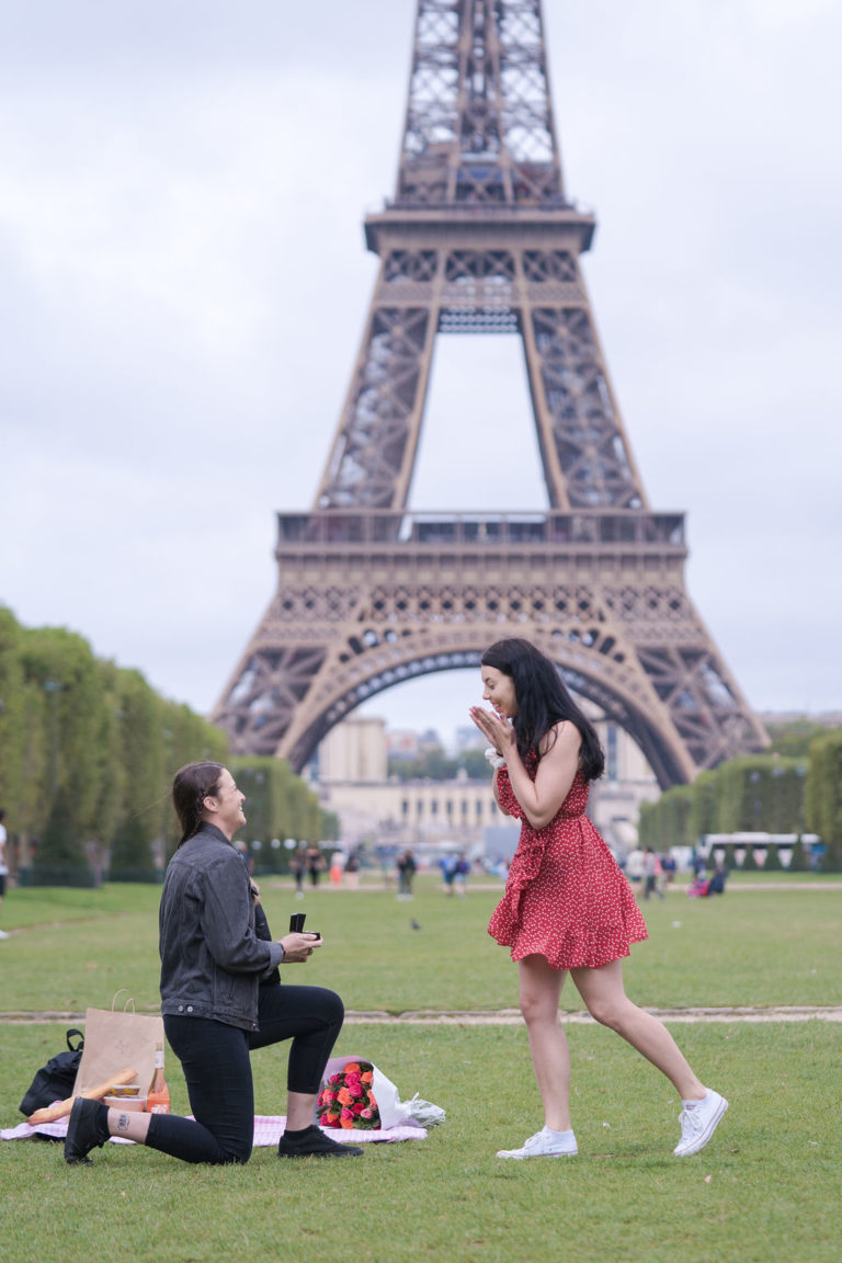 Picnic Proposal In The Champ De Mars Eiffel Tower Park Pictours